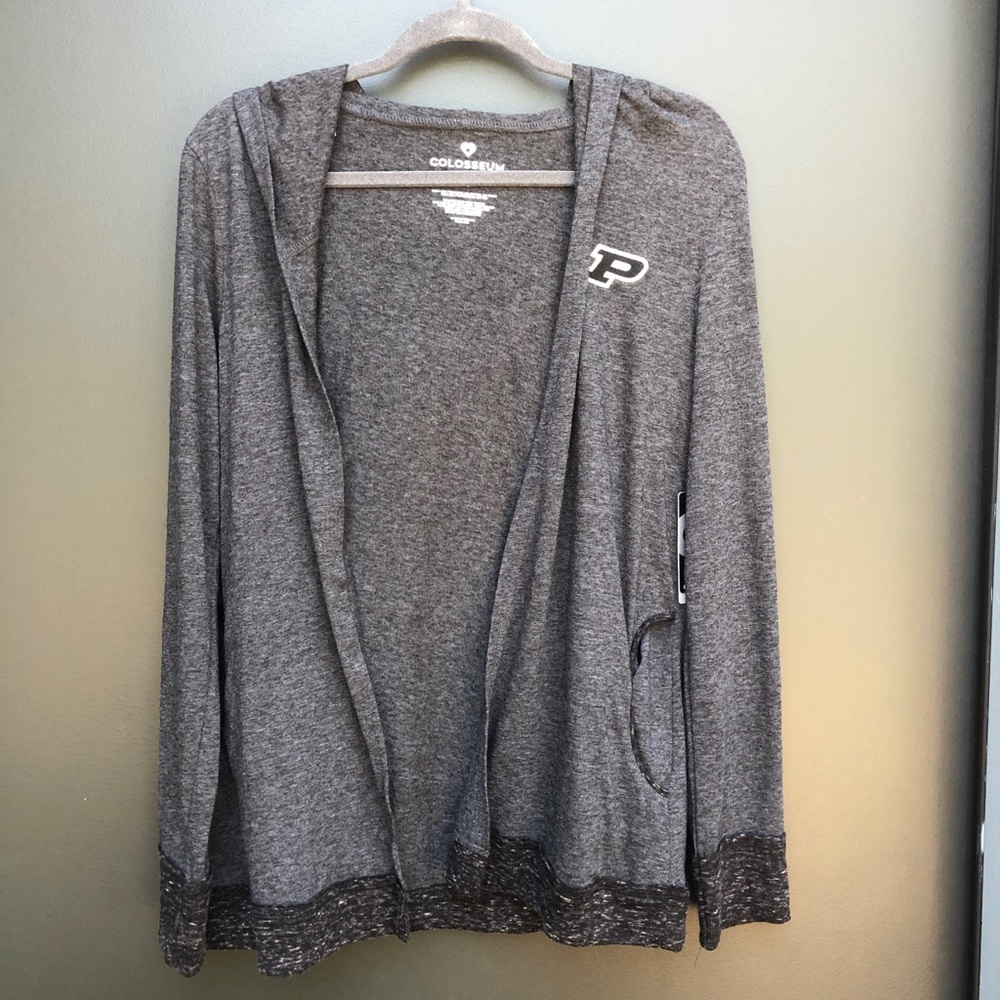 NWT Purdue Cardigan with Hoodie Size M